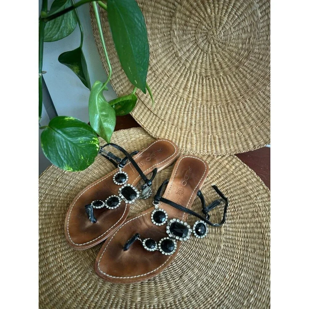Aldo women’s size 36 leather gem sandals
